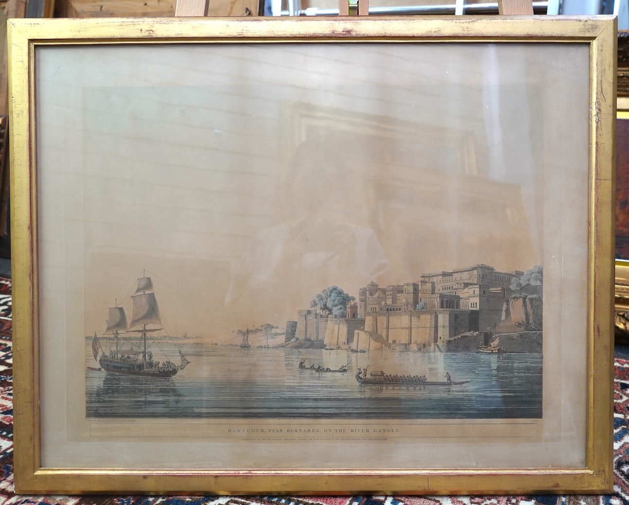 Thomas Daniell RA, 1749-1840, 'Dasahvamedh Ghat, at Benares on the Ganges’, (plate XVI); ‘Ramnugar, near Benares, on the river Ganges’, (plate XIV); ‘The sacred tree of the Hindoos, at Gyah, Bahar’, (plate XV), and ‘Ruin